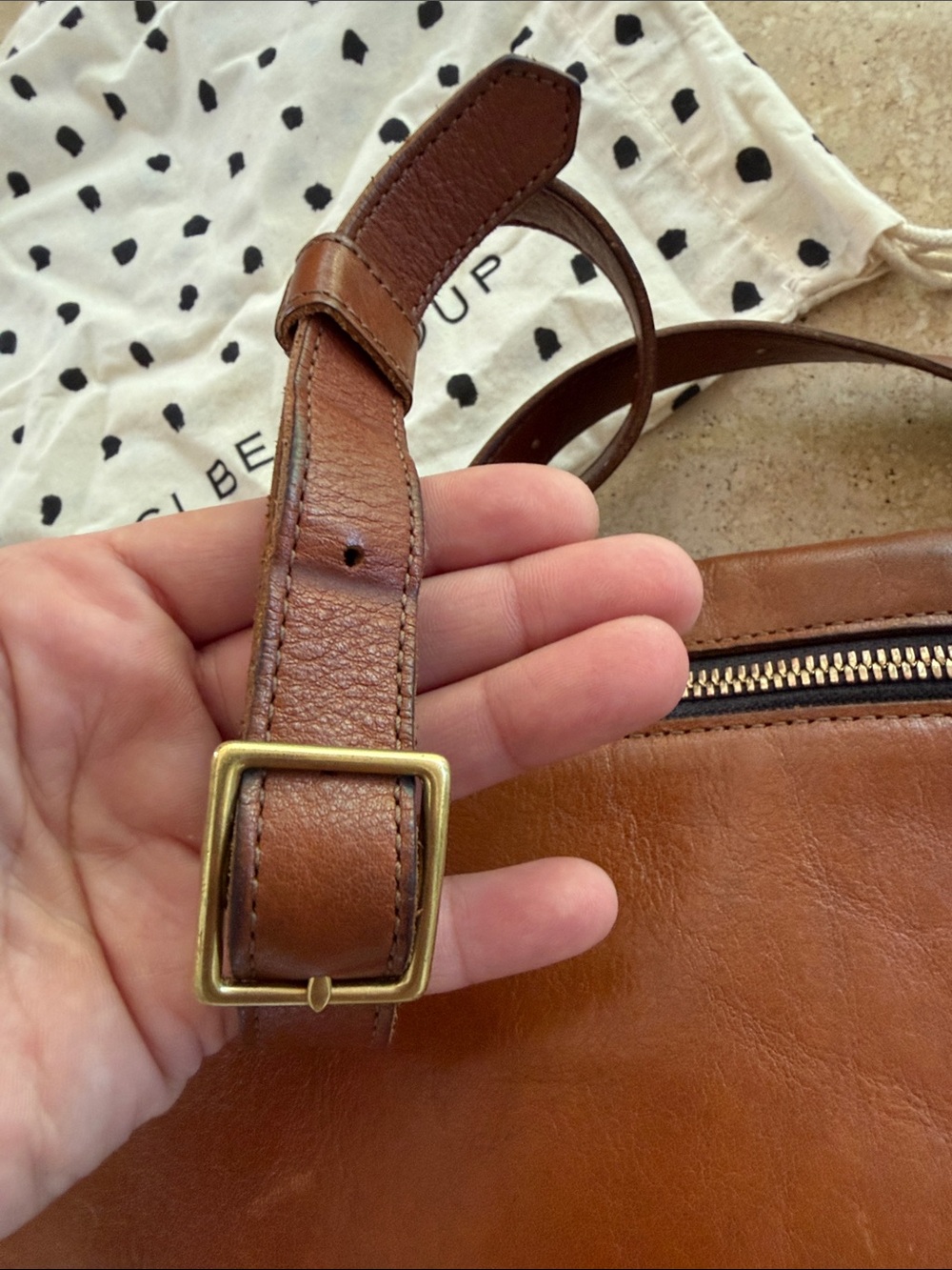 Clare V Grande Fanny Leather Belt Bag Rustic Miel - Picture 6 of 12